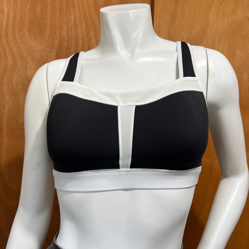 Rocorose Wirefree Sports Bra Large New With Tags Black White Adjustable